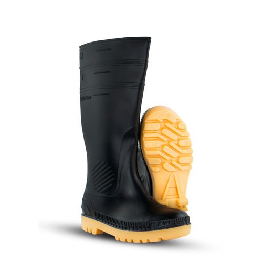 Bota Industrial negro amarillo con puntera