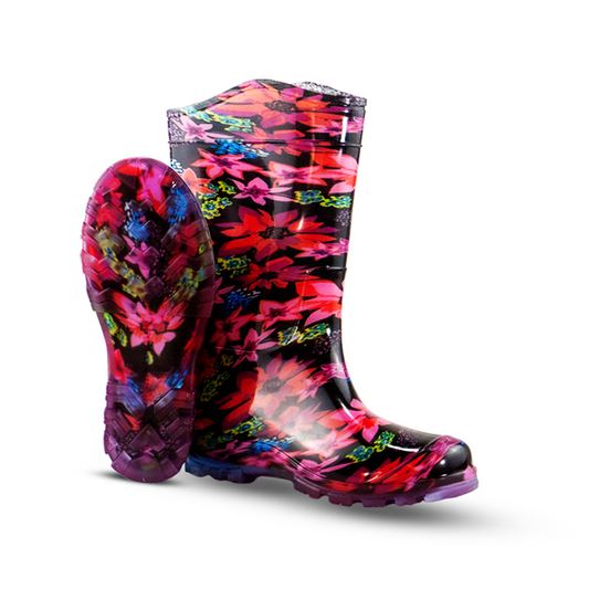 Bota Estampada diseño flor de lotto