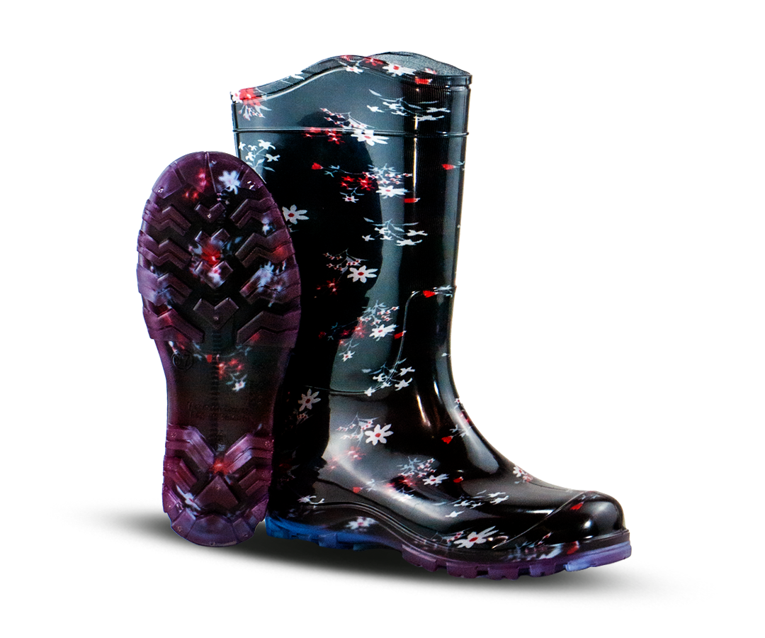 Bota Estampada diseño flor de lotto